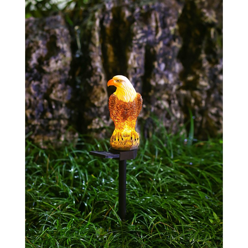 CHUANGFENG Eagle Figurine Garden Solar Stake Light Eagle Solar Lights
