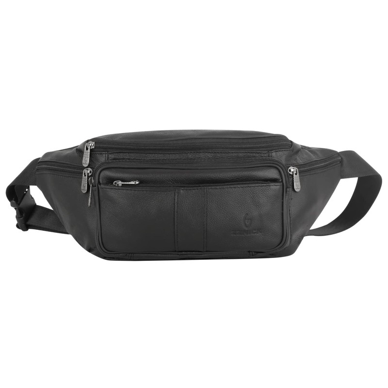 ZZNICK Genuine Leather Fanny Pack/Waist Bag/Organizer with Adjustable Belt, Multiple
