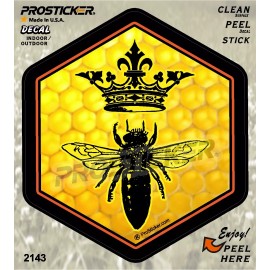 ProSticker 1 - 4" Queen Bee Decal Sticker Beekeeping Skep Beehive Honey Crown  2143