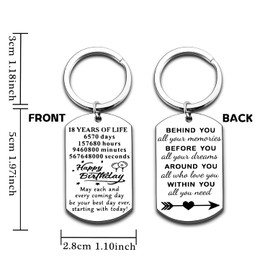 Birthday Keyring Funny Gifts for Her Him Gifts For Women Men Key Ring Girls Happy Birthday Gifts For Mum Daughter Son Sister Boys Best Friends Christmas Birthday Gift (18th)