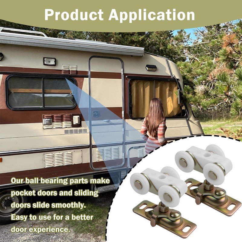 3/4 Inch RV Pocket Door Rollers, 2 Pack