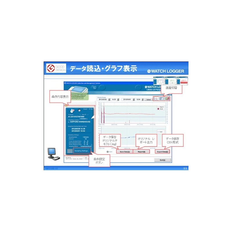 WatchLogger KT-255U Temperature and Humidity Data Logger, USB Type