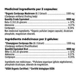 ENERGIZE NOW by EVERSIO WELLNESS - Organic Cordyceps Mushroom Supplement - 8:1 Cordyceps Militaris Extract in 60 Vegan Capsules (500mg) - Cordyceps Mushroom Capsules Made with Organic Extract from Real Mushrooms and NO GRAIN - 32% Verified Beta-D-Glucans!