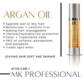 MK Professional Argan Oil for Hair, 1.7 fl oz (50ml) Pure & Natural Morocco Argan Oil by Majestic Keratin for Dry Damaged Hair, Scalp, Paraben Free - MADE IN USA