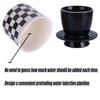 Checkered Butter Crock with Lid,Ceramic Butter Keeper for Countertop, Black