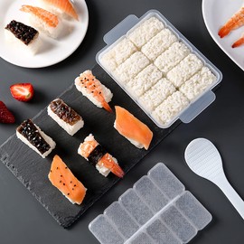 AYCCNH 10 en 1 mini molde japonés de sushi Onigiri, molde rectangular de bolas de arroz Nigiri Bento para hacer sushi