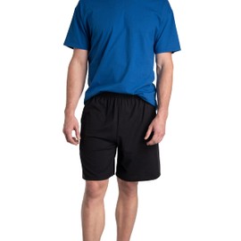 Fruit of the Loom Men's Eversoft Cotton Shorts with Pockets (S-4XL), 2 Pack - Black, 3X-Large