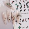3D Christmas Nail Stickers Green Leaves Red Bean Elk Snowflake