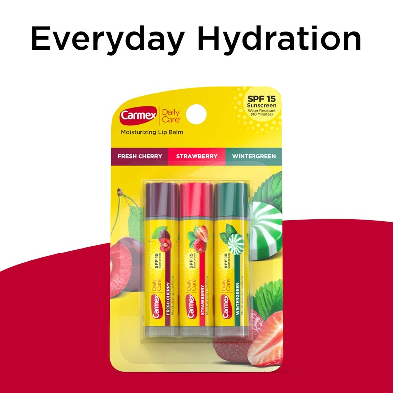 Carmex Daily Care Moisturizing Lip Balm Pack, Lip Balm With