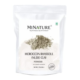 Moroccan Rhassoul Clay (Nude) Powder | Ghassoul Clay | mi nature | Skin care mask for deep cleansing,nourishing,detoxifying| Hair Cleanser and nourishing| 227g(8oz)