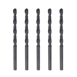 sourcing map 6542 High Speed Steel Straight Shank Twist Jobber Drill Bit, Fully Ground Black Oxide Drill Bits 3.9mm Drill Diameter 73mm Total Length 5 Pcs