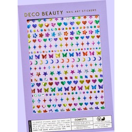 Deco Beauty Confetti Nail Stickers - Lightweight & Easy-to-Apply Nail Art with Trendy Designs - Durable & Long-Lasting Nail Stickers for Women, Ideal for DIY Manicures & Salon-Quality Nails