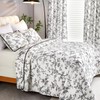 EVENHUG 100% Cotton Quilt Twin Size Black Bird Bedding Set