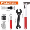 JSUOEO 6-Piece Bicycle Cassette Removal Tool Kit, Bicycle Chain Whip