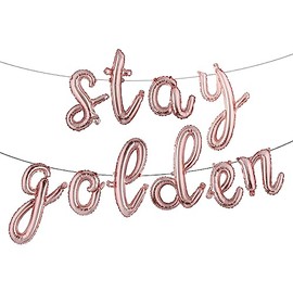 Stay Golden Birthday Party Decoration Happy Birthday Banner Golden Birthday Stay Golden Balloons for Boy Girl Adults Multicolor Hanging Decor (L STAY GOLDEN Rose Gold)
