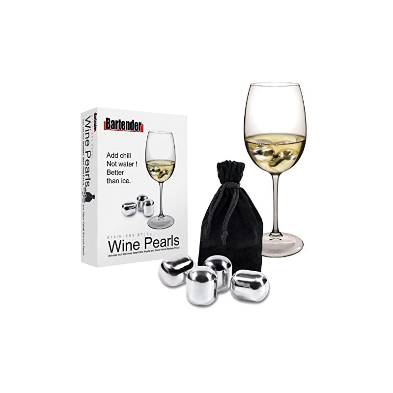 Avanti 16326 Wine Pearls with Velvet Pouch 4 Piece Set,