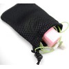 6Pcs 10x15cm/4x6 Inch Black Nylon Mesh Drawstring Bag Pouch String