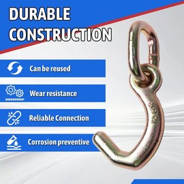 Iumcin Heavy Duty Forged 5/16 J Hook with high-Strength Carbon Steel,Auto Tie Down Mini J Hook for Car Hauler, Wrecker & Towing Trucks