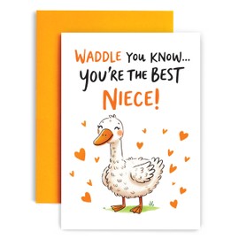 Huxters Birthday Day Card for Niece Sweet and Fun Card - You are a Quacking Niece Goose - 14.8cm (Niece)