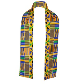 Dupsie's Kente African Print Stole/Sash -Made with Pride in Africa Perfect for Black History Celebrations, Events, and Cultural Showcases, Choir, Clergy, Church, Schools and more