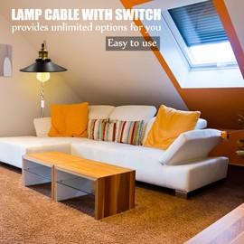 Cable with Switch and Plug, Cable with Switch HuLuWa 3 m Power Cable with Switch, Euro Flat Plug, H03VVH2-F 2 x 0.75, 2 Wires, IP20, for Lights, Lamps, Bulbs (White)