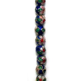 Expo International 8mm x 8mm Cloisonne Beads Pack of 20 | Blue Multi