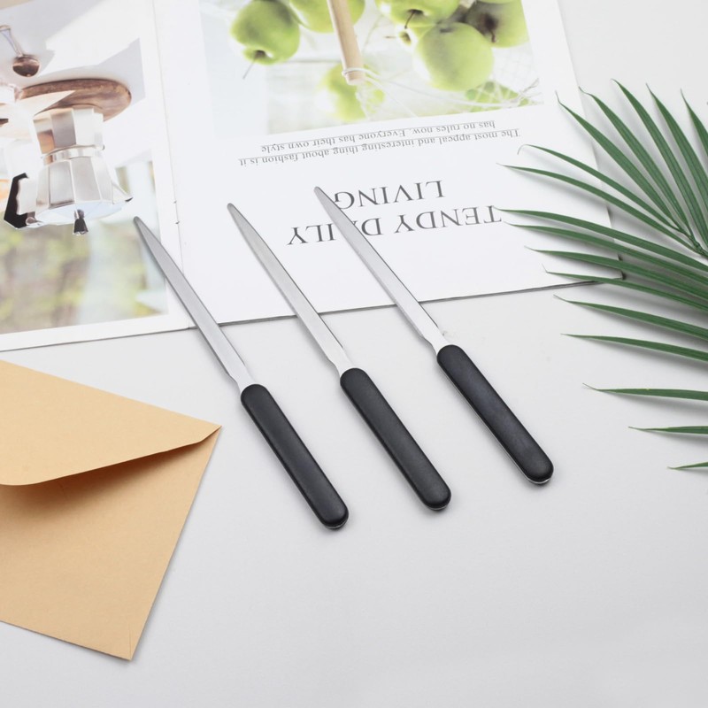 3 Lightweight Stainless Steel Envelope Openers – One-Piece Design Mail