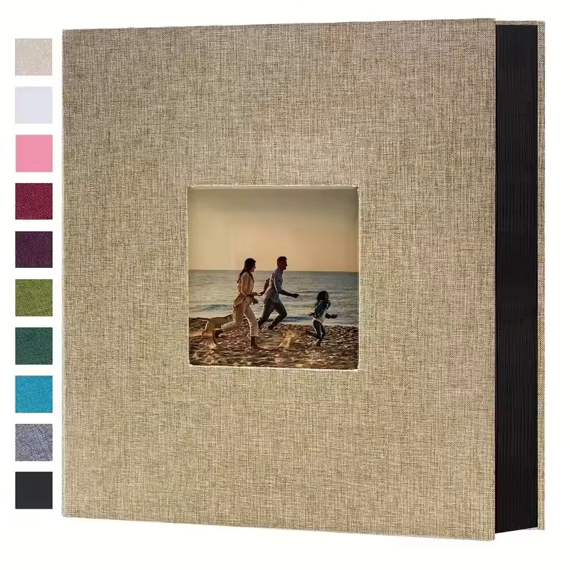 Linen 4x6 Photo Album with Cover Window, 200/300/600 Pockets