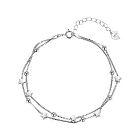 NTRUXZP Bracelets for Women Sterling Silver Bracelet Women Bracelet Silver Bracelet for Women 925 Silver Star Bracelet Pearl Bracelet Gifts for Her Bracelets for Women Bracelets for Women, Plastic
