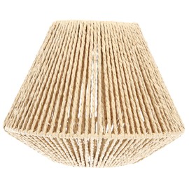 HEMOTON Rattan Lampshade Handmade Lamp Shade Lamp Shades for Home Country Decor Basket Lampshade Large Urn Planter Woven Lamp Shade Small Rope Light Lighting Straw Rope Bohemian