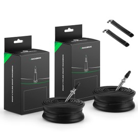 ROCKBROS Bicycle Tube, 27.6 x 1.1 inches (700 x 28/32 C), Presta Type, 1.9 inches (48 mm), Tire Tube, Lightweight Tube, Set of 2 Tire Levers, Road Bike