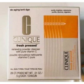Clinique Fresh Pressed Renewing Powder Cleanser w/Pure Vitamin C 28 CT/0.5g NIB