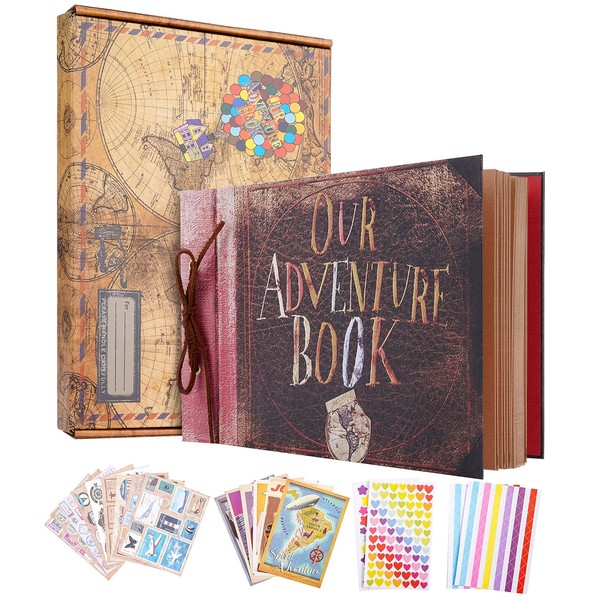 Adventure Book Scrapbook Album Fotoalbum,3d Retro GepräGter Brief Hardcover Movie