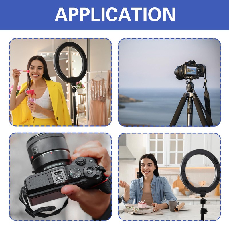 Ring Light Phone Holder with Hot Shoe & 1/4 Adapter,