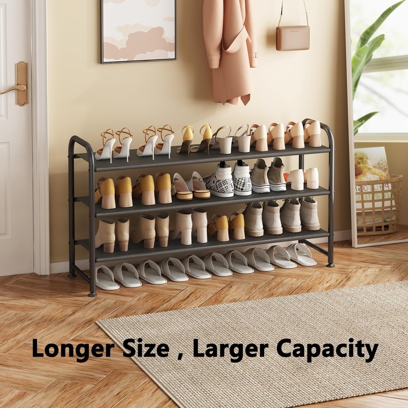 INGIORDAR Shoe Rack 3 Tier Long Storage Organizer Wide Metal