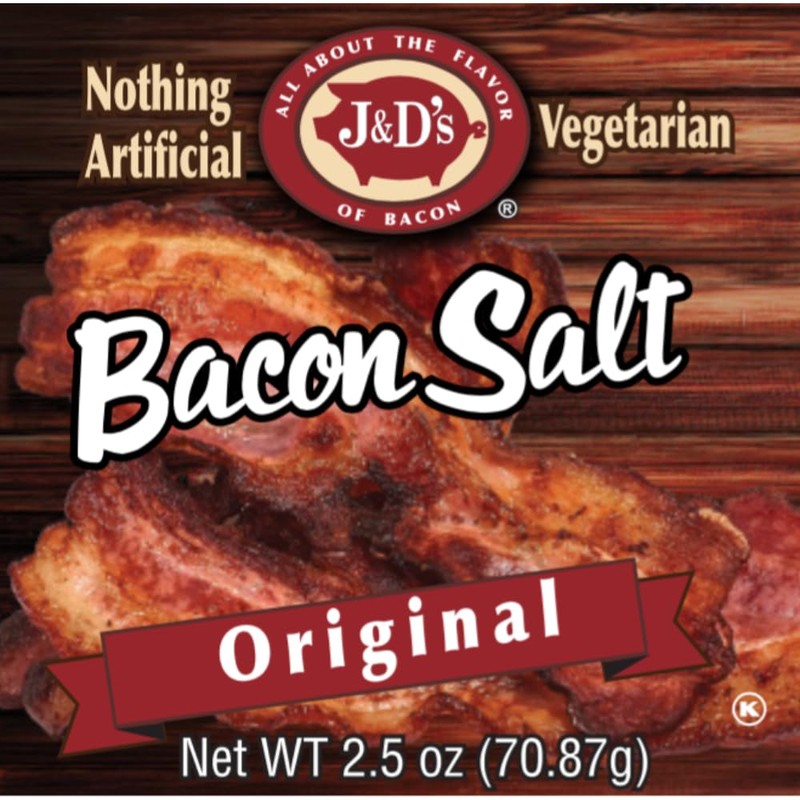 J&D's Bacon Salt, Original, 2.6 Ounce, Bacon-Flavored Seasoning Salt, Vegan,