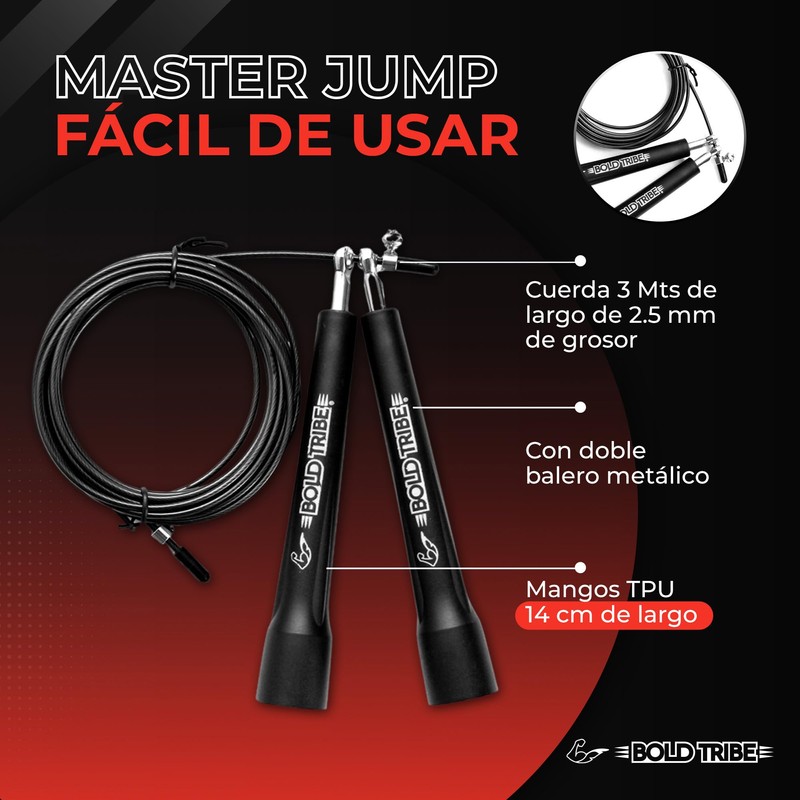 BOLD TRIBE Cuerda para Saltar "Master Jump" - Alta Velocidad