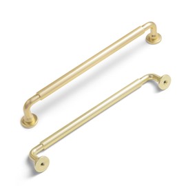 Yanxia Brushed Brass Cabinet Handles, Modern Drawer Pulls for Kitchen, Cabinet Hardware for Bedroom, 7-9/16 Inches Center to Center, 6 Pack (Model 9588)