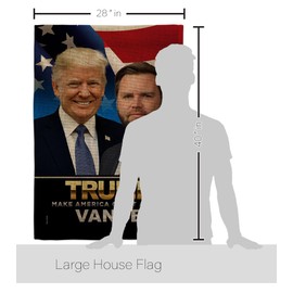 Ornament Collection Trump Vance Flag Wood Dowel Kit Burlap Wall Hanging Home Poster Make America Again 2024 President 47 MAGA Yard Sign Outdoor Patriotic Decoration, Republican Gifts Made in USA