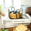 WLWNWFT Bamboo Coaster Set of 6 with Lid Holder for