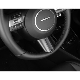 Cnaurda Matte Wood Grain Car Steering Wheel Lower Trim Cover,Auto Steering Wheel Protector Cover Compatible with Hyundai Kona SX2 2024 Accessories