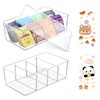 DIBALIYI 2PCS Plastic Tea Box, Clear Lid Tea Bag Storage