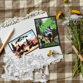 UNICRAFTALE 8Pcs Metal Planet Rocket Cutting Dies for Card Making Space Universe Die Cuts Spaceship Moon Decorative Embossing Stencils Template Mould for DIY Scrapbooking Album Paper Card Decor