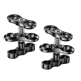 Seafrogs 1" Underwater Diving Camera Arm, Black Standard Underwater Ball Clamp for Underwater Photography Light System, Compatible with GoPro Action Camera and Flashlight Arms(CP-2-2PCS)