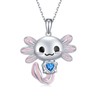 Yorionke Axolotl Necklace 925 Sterling Silver Axolotl Pendant Cute Animal