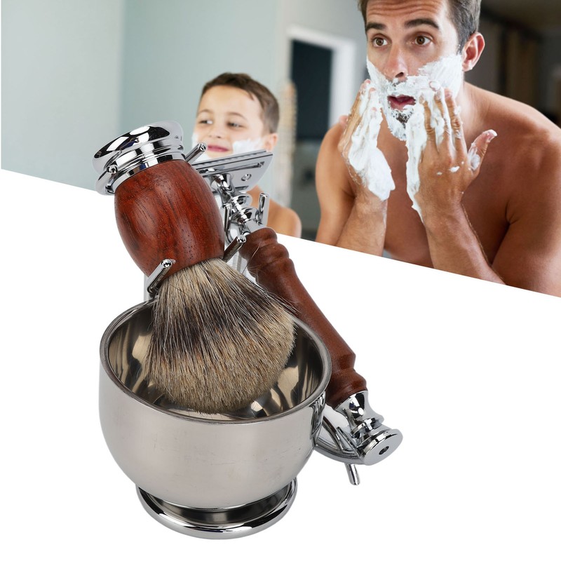 Men Shaving Care Kit with Replacement Blades Manual Beard Trimmer