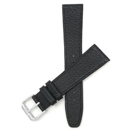 Bandini Extra Long (XL) 12mm Womens Italian Leather Watch Band Strap - Black - Buffalo Pattern - Slim