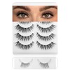 Frihappy Wispy Mink Lashes - Natural False Eyelashes, 5 Pairs