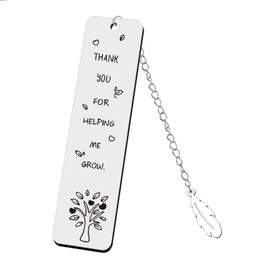 WACOOL Funny Bookmark Gift Book Lover, Inspirational Mental Bookmark for Reading Women Bookworm Bookish Nerd, Christmas Birthday Gifts for Girls，Thank You for Helping Me Grow