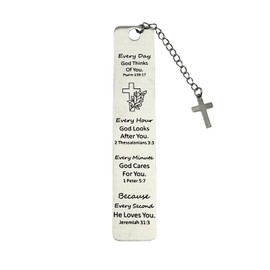 Bible Bookmarks Book Markers, Metal Christian Bookmark Gift Accessories (Psalm 139:17)